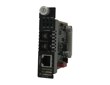Perle 05051450 C-110-S2SC40 - 10/100 Fast Ethernet Media and Rate Converter Module 10/100Base-TX (RJ-45) [100 m/328 ft.] to 100B by PERLE