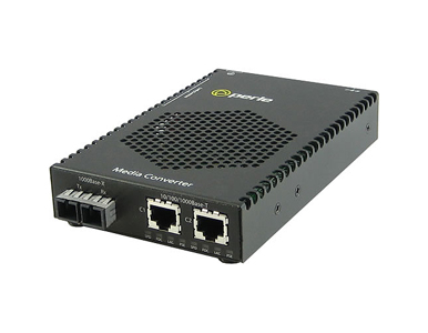 Perle 05082024 S-1110DP-M2SC05 - 10/100/1000 Gigabit Ethernet Stand-Alone Media Rate Converter with PoE Power Sourcing. Dual 10/ by PERLE