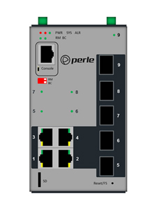 Perle 07013550 IDS-509-5SFP - Industrial Managed Ethernet Switch - 9 ports: 4 x 10/100/1000Base-T RJ-45 ports and 5 x 100/1000Ba by PERLE