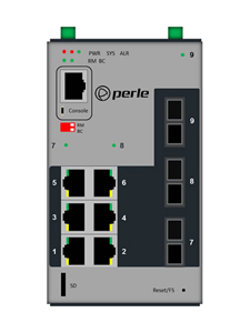 Perle 07014510 IDS-509G3-C2MD05-SD40 - Industrial Managed Ethernet Switch - 9 ports:   6 x 10/100/1000Base-T RJ-45 ports and 2 x by PERLE