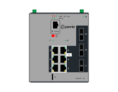Perle 07016770 IDS-509F3PP6-C2SD40-MD2 - Industrial Managed PoE Switch - 9 ports:   6 x 10/100/1000Base-T RJ-45 ports, all of wh by PERLE