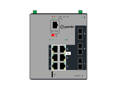 Perle 07017050 IDS-509G3PP6-C2SD10-MD05 - Industrial Managed PoE Switch - 9 ports:   6 x 10/100/1000Base-T RJ-45 ports by PERLE