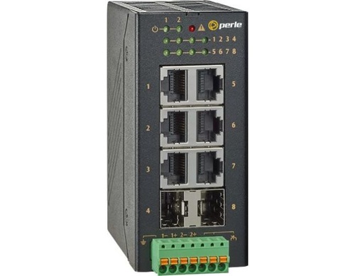 Perle 07017500 IDS-106FE-2SFP-XT - Industrial Switch with 8-ports: 6 x 10/100Mbps RJ45 Ethernet ports and 2 x 100Mbps SFP slots. by PERLE