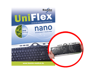 Baaske 2006206 - Uni Flex Nano Universal Flexible Keyboard Cover w/Silver Ion Antimicrobial additive by Baaske Medical