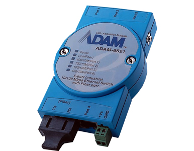 Advantech ADAM-6521-BE - 5-port Switch w/1 Multi-Mode Fiber-Optic Port by Advantech