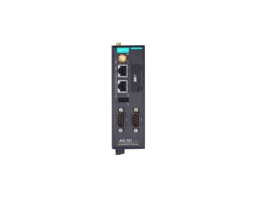 Moxa AIG-101-T-AP - 2-port Modbus RTU/ASCII/TCP to MQTT/Azure/AWS cloud-ready gateway with built-in LTE Cat. 1 module for the As by MOXA