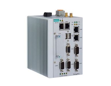 Moxa AIG-501-T-EU-AZU-LX - Advanced IIoT gateway with Intel Atom quad-core 1.91 GHz processor, 1 VGA port, 4 DIs, 4 DOs. by MOXA