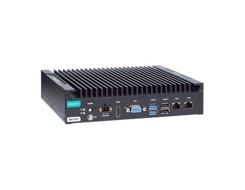 Moxa BXP-A100-E4-T-Win10 - Box type, Atom x6425E, 8GB DDR4, COMx2, LANx2, USBx6, DIOx4, VGA+HDMI, 12/24 VDC, 64GB CFAST, Win10 by MOXA