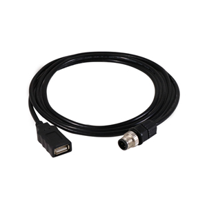 Antaira CB-M12A4PM-USB-5M - M12 A Code 4P Male to USB type A female, 5 Meter, Wire: UL 28 AWG Black, IP67 Protection by ANTAIRA