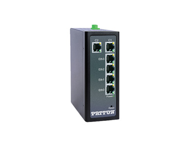Patton CL1314MDE/CC/EUI - Ruggedized 5.7 Mbps CopperLink Multi-Drop Ethernet Extender; Conformal Coated; 2 x CopperLink; 4 x10/1 by PATTON