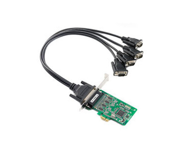 Moxa CP-104EL-A-DB9M - 4 Port PCIe Board, w/ DB9M Cable, RS-232, Low Profile by MOXA