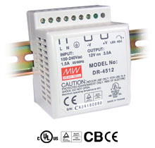 Mean Well DR-45-24 - *Discontinued* - Industrial AC/DC Din Rail Power Supply Single Output 24V 2A 48W by MEANWELL