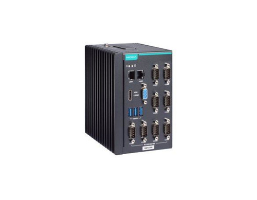 Moxa DRP-A100-E4-6C-T - DIN-rail type, Atom x6425E, 8GB DDR4, COMx8, LANx2, USB 3.0x3, VGA+HDMI, 12/24 VDC by MOXA