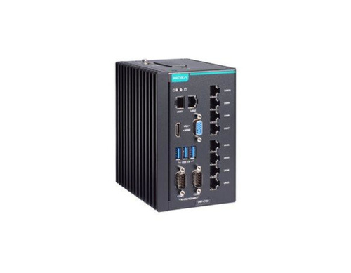 Moxa DRP-C100-C1-8L-T - DIN-rail type, Celeron 6305E, 8GB DDR4, COMx2, LANx10, USB 3.0x3, VGA+HDMI, 12/24 VDC by MOXA