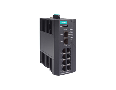 Moxa EDR-G9010-VPN-2MGSFP-CT-T - 8 GbE copper + 2 GbE SFP multiport industrial secure router with firewall/NAT by MOXA
