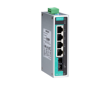 Moxa EDS-205A-M-SC - Unmanaged switch with 4 10/100Base T(X) ports, and 1 100BaseFX multi-mode port with SC connector by MOXA