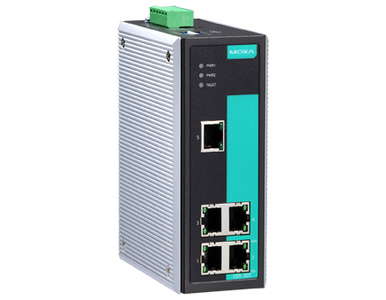 Moxa EDS-305-T - Industrial Unmanaged Ethernet Switch with 5 10/100BaseT(X) ports, -40 to 75  Degree C by MOXA