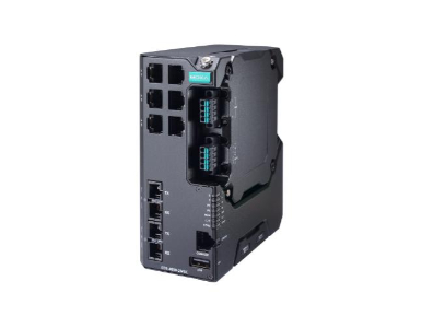 Moxa EDS-4008-2SSC-HV - Managed Ethernet switch with 6 10/100BaseT(X) ports, 2 100BaseFX single-mode ports with SC connectors by MOXA