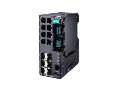 Moxa EDS-4014-4GS-2QGS-LV - Managed Gigabit Ethernet switch with 8 10/100BaseT(X) ports, 4 100/1000BaseSFP ports, 2 1000/2500Bas by MOXA
