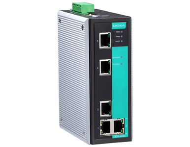 Moxa EDS-405A-T - Entry-level managed Ethernet switch with 5 10/100BaseT(X) ports, -40 to 75  Degree C operating temperature by MOXA