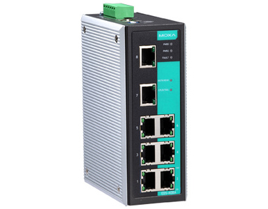 Moxa EDS-408A-EIP-T - Entry-level managed Ethernet switch with 8 10/100BaseT(X) ports, -40 to 75  Degree C operating temperature by MOXA