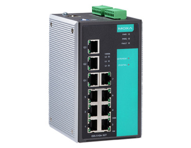 Moxa EDS-510A-3GT - Managed Gigabit Ethernet switch with 7 10/100BaseT(X) ports, and 3 10/100/1000BaseT(X) ports, -10 to 60 degr by MOXA