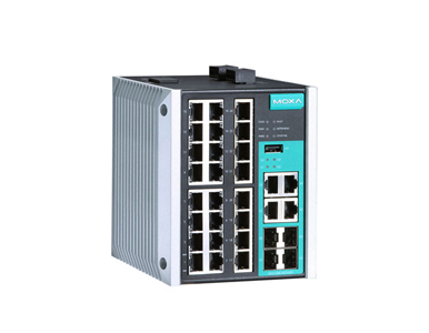 Moxa EDS-528E-4GTXSFP-LV - Managed Gigabit Ethernet switch with 24 10/100BaseT(X) ports, 4 10/100/1000BaseT(X) or 100/1000BaseSF by MOXA