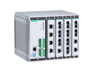 Moxa EDS-616-T - Compact managed Ethernet switch system with 4 slots for 4-port fast Ethernet interface modules, for a total of by MOXA