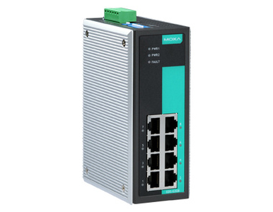 Moxa EDS-G308-T - Unmanaged full Gigabit Ethernet switch with 8 10/100/1000BaseT(X) ports, -40 to 75 Degree C operating temperat by MOXA
