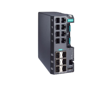 Moxa EDS-G4014-6QGS-LV-T - Managed Full Gigabit Ethernet switch with 8 10/100/1000BaseT(X) ports, 6 1000/2500BaseSFP ports by MOXA