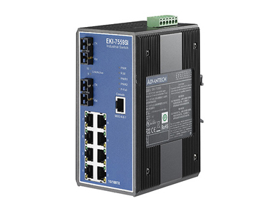 Advantech EKI-7559SI-AE - *Discontinued* - 8+2 100FX Port S.M. Managed Switch(Wide by Advantech