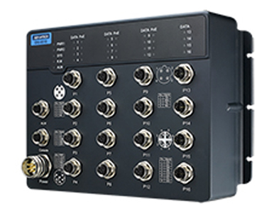 Advantech EKI-9516E-8GMPX-AE - 8FE PoE + 4GE PoE + 4GE w/o BP train switch by Advantech