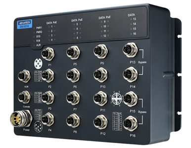 Advantech EKI-9516G-4GMX-AE - 16GE w/o BP train switch by Advantech