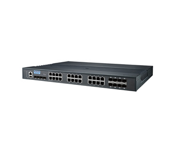 Advantech EKI-9728G-4X8CI-AE - Ind. Rackmount L3 Managed Switch with AC/DC by Advantech