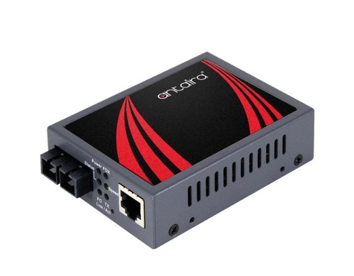 Antaira EMC-0201G-SC-S2 - 10/100/1000TX To 1000LX Media Converter, Single-Mode 20KM, SC Connectors by ANTAIRA