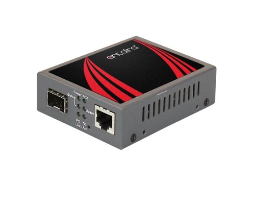 Antaira EMC-0201G-SFP-DR - 10/100/1000TX to 100/1000BASE-X Dual Rate Media Converter w/SFP Slot by ANTAIRA