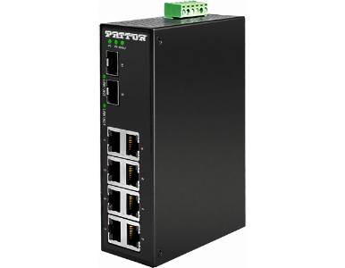 Patton FP1008E/2SFP/DC – Unmanaged Industrial Gigabit Ethernet Switch; 8 x 10/100/1000 (RJ45); 2 x GigE SFP; -40 to 75°C; 12- by PATTON