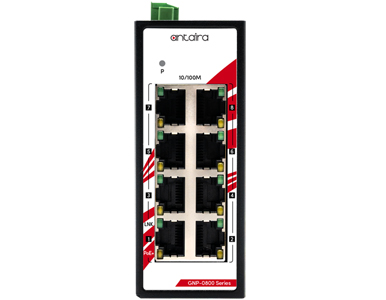 Antaira GNP-0800-T - 8-Port Industrial PoE+ Unmanaged Ethernet Switch, w/8*10/100Tx (30W/Port); EOT: -40~75C by ANTAIRA