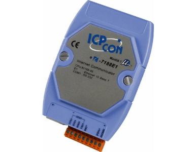 ICP DAS I-7188E1 - 1 Serial Port to Ethernet Converter / Intelligent Controller with 40 Mhz CPU. MiniOS7 Operating System by ICP DAS