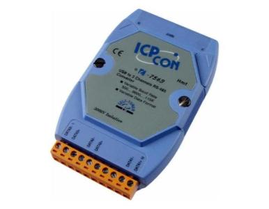 ICP DAS I-7563 - USB to One Channel RS-485 Converter with a Three Way RS-485 Hub. Supports operating temperatures between -25 to by ICP DAS