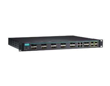 Moxa ICS-G7528A-8GSFP-4XG-HV-HV-T - Layer 2 full Gigabit managed Ethernet switch with 12 10/100/1000BaseT(X) ports, 8 100/1000Ba by MOXA