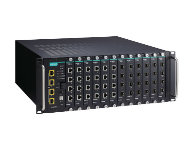 Moxa ICS-G7852A-4XG-HV-HV - Layer 3 Full Gigabit managed Ethernet switch with 12 slots for 4-port 10/100/1000BaseT(X) module or by MOXA