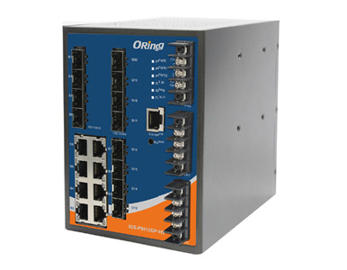 ORing IGS-P9812GP-HV - Industrial 20-port DIN Rail managed Ethernet switch with 8x10/100/1000Base-T(X) and 12xGigabit SFP slots by ORing Industrial Networking
