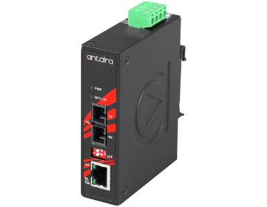 Antaira IMC-C1000-S1-T - Compact Industrial Gigabit Ethernet Media Converter, with 10/100/1000TX to SC SM 10km 1000Mbps Fixed Fi by ANTAIRA