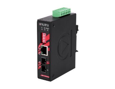 Antaira IMP-C100-S3 - Compact 10/100TX To 100FX Industrial PoE+ Media Converter, Single Mode 30KM, SC Connector by ANTAIRA