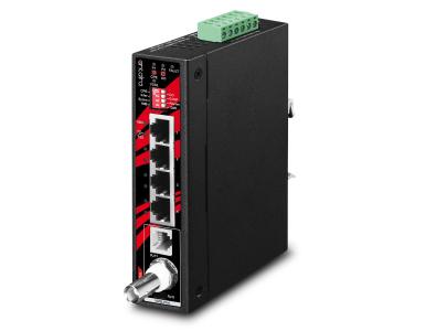 Antaira IVC-4011-T-V2 - IP30 Industrial Ethernet Extender, 4-Port RJ45 (LAN), 1-Port BNC, 1-Port RJ11 (-40°~ 75°C) by ANTAIRA