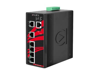 Antaira LMP-0600-24-T-V2 - 6-Port Industrial PoE+ Light Layer 3 Managed Ethernet Switch w/4*10/100Tx (30W/Port) and 2*10/100Tx, by ANTAIRA
