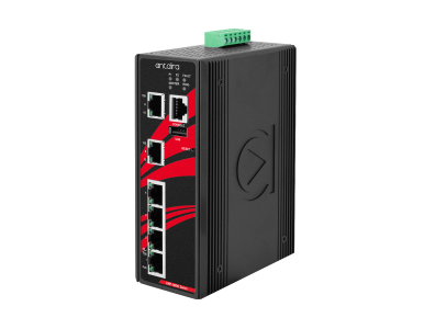 Antaira LMP-0600-T-V2 - 6-Port Industrial PoE+ Light Layer 3 Managed Ethernet Switch, with 4*10/100Tx (30W/Port) and 2*10/100Tx, by ANTAIRA