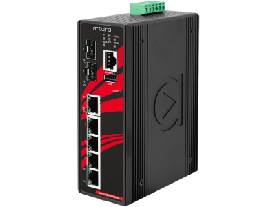 Antaira LMP-0702G-SFP-24-V2 - 7-Port Industrial Gigabit PoE+ Light Layer 3 Managed Ethernet Switch, w/4*10/100/1000Tx (30W/port) by ANTAIRA