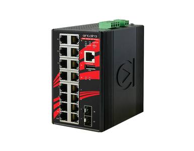 Antaira LMP-1802G-SFP-T - 18-Port Industrial Gigabit PoE+ Light Layer 3 Managed Ethernet Switch, with 16*10/100/1000Tx Ports (30 by ANTAIRA